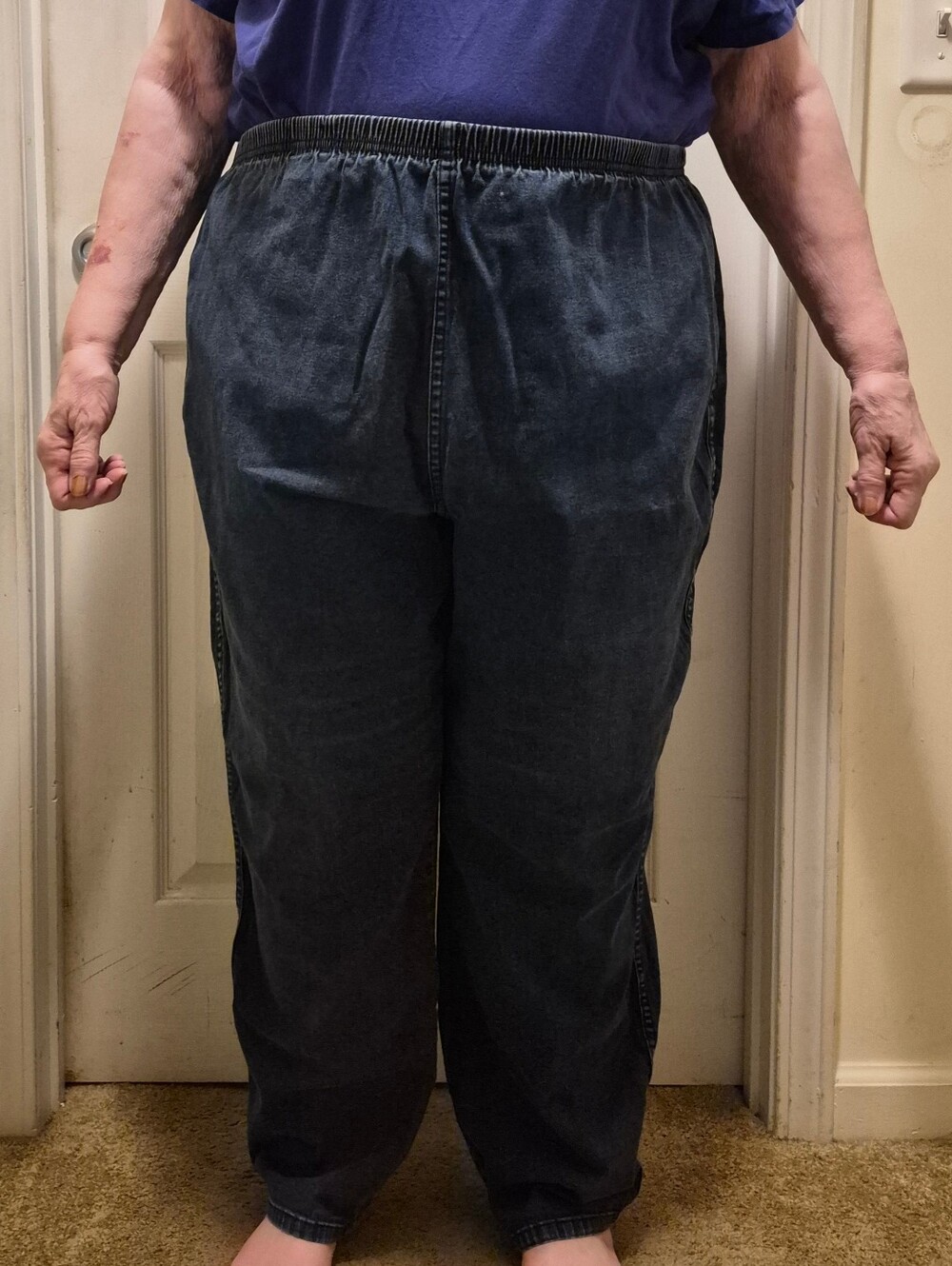 Women's Dark Blue Elastic Waist Jeans
